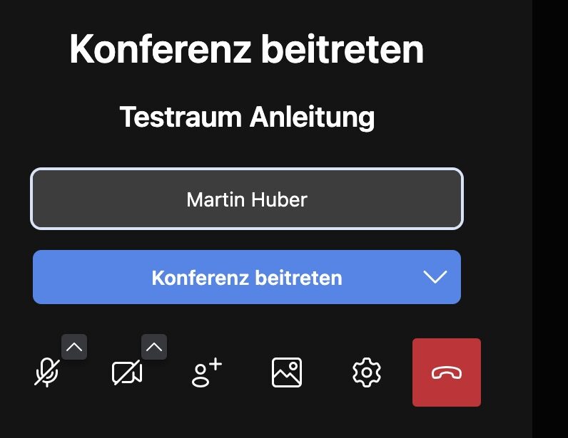 Pre-Join-Screen mit Namensfeld