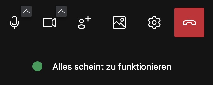 Aktive Kamera- und Mikrofon-Symbole