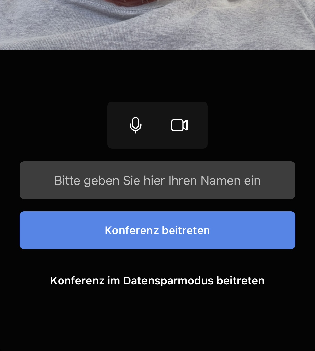 Jitsi-App Namens-Eingabe
