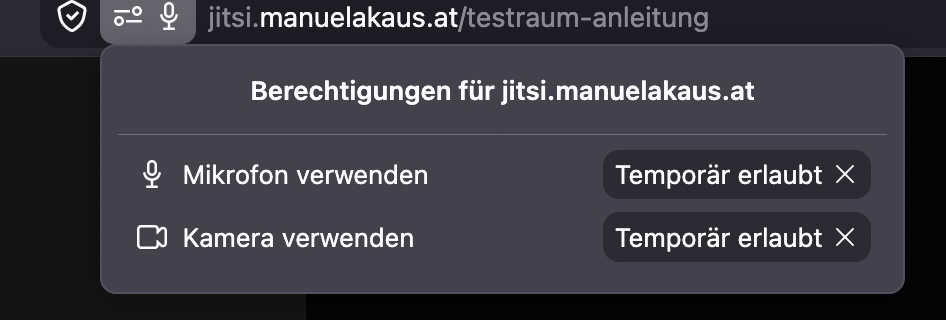 Berechtigungsmenü über Adressleiste